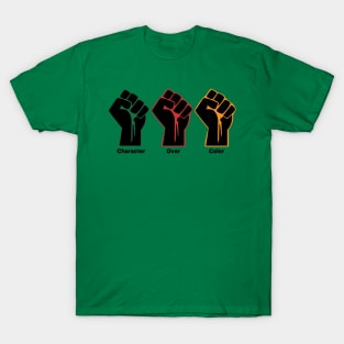 Character Over Color Raised Freedom Fists T-Shirt